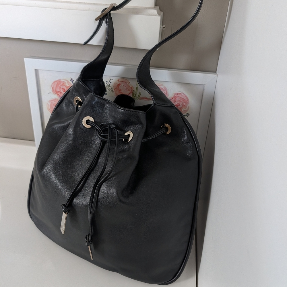 🖤 Vintage Y2K Gucci 001-4030 Genuine Smooth Leather Shoulder Satchel Bag, Black - Picture 6 of 16